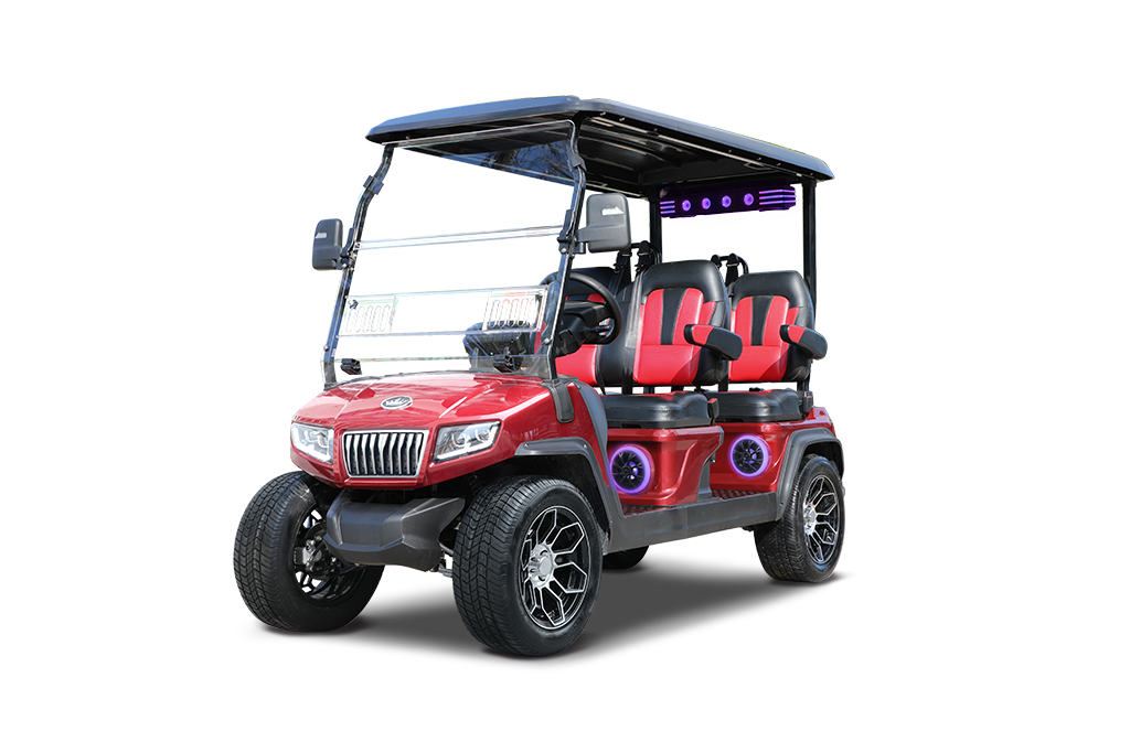 Evolution D5 Ranger golf cart in Flamenco Red